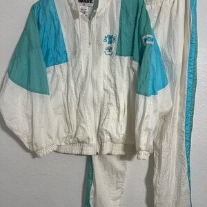 Vintage Boast Windbreaker Jacket Pants Multi Color Block Full Zip Adult Size L